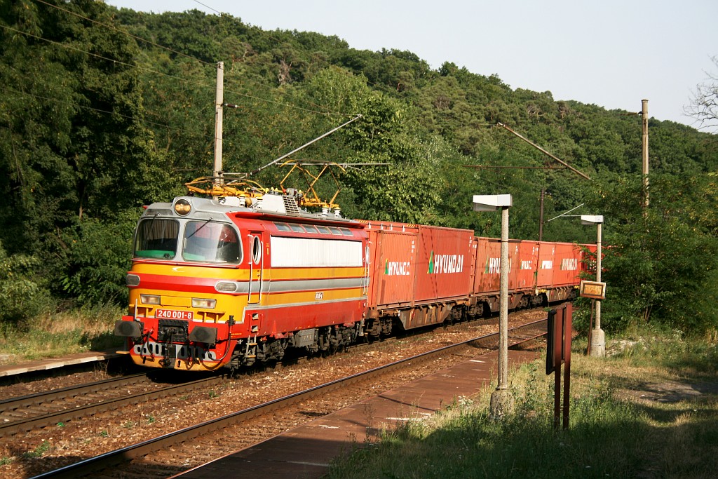 Lokomotiva 240 001-8, NEx, Bratislava-Železná studienka, 19.7.2007 17:43 - Trainweb