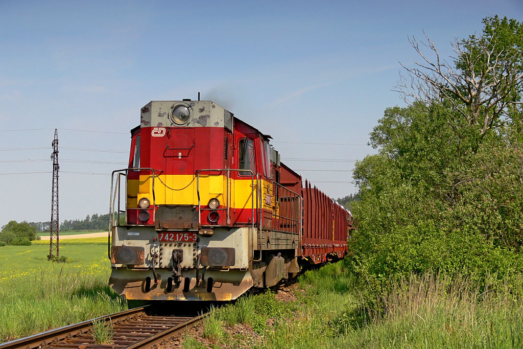 Lokomotiva 742 175-3, Mn 83017, Rychnov nad Kněžnou, 14.5.2007 10:23 - Trainweb