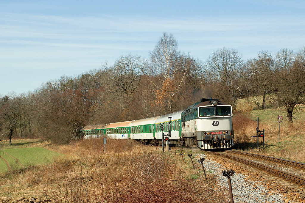 Lokomotiva 750 160-4, Sp 1955, Potštejn, 7.3.2008 13:54 - Trainweb