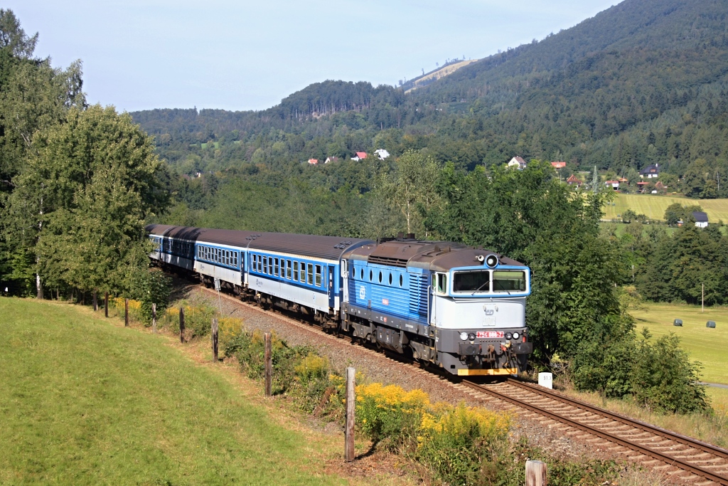 Lokomotiva 754 086-7, Os 3121 (Frenštát pod Radhoštěm – Frýdek-Místek – Ostrava), Frenštát pod Radhoštěm – Kunčice pod Ondřejníkem, 9.9.2023 14:30 - Trainweb