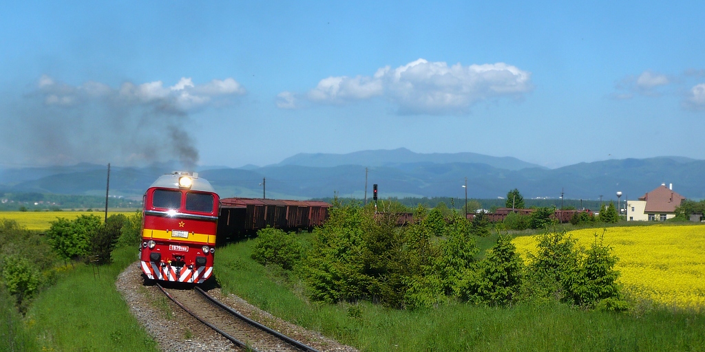 Lokomotiva 781 168-0, požiarny vlak, odbočka Dolná Štubňa, 28.5.2010 10:54 - Trainweb