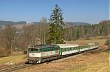 Lokomotiva 750 160-4, R 250  (Poznań – Wrocław – Kłodzko – Lichkov – Letohrad – Hradec Králové – Lysá nad Labem – Praha), Mladkov –Těchonín, 25.3.2007 11:06 - Trainweb