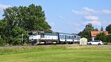 Lokomotiva 754 031-3, Sp 1597 (Blatná - Březnice - Příbram - Beroun - Praha), Hudčice - Březnice, 11.6.2023 17:21 - Trainweb