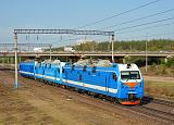 Lokomotiva EP1M-631 + 542 + 419, lokomotivní vlak, Otrožka – Pridača  (Rusko, Voroněž), 26.9.2012 16:11 - Trainweb