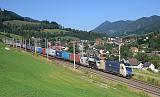 Lokomotiva ES 64U2-060 + 470 501-8, NEx  (Bratislava-Petržalka – Eisenstadt – Graz), Spital am Semmering – Mürzzuschlag, 17.8.2012 17:27 - Trainweb