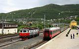 Lokomotiva Rc 6.1334 SJ, NZ 10094  (Stockholm – Uppsala – Sundsvall – Bastuträsk – Boden – Gällivare – Kiruna – Abisko – Narvik), Narvik, 7.7.2016 12:50 - Trainweb