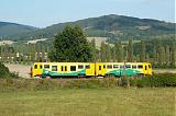 Řídící vůz 914 040-1 + 814 010-5, Os 17550  (Klatovy – Domažlice), Kout na Šumavě, 11.9.2008 16:16 - Trainweb