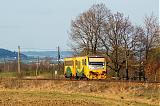 Řídící vůz 914 111-0 + 814 111-1, Os 7550  (Klatovy – Železná Ruda), Petrovice nad Úhlavou, 2.4.2011 18:21 - Trainweb