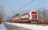 Řídící vůz 971 001-3, Os 3323  (Trenčín – Púchov – Žilina), Považská Bystrica, 31.1.2011 13:47 - Trainweb